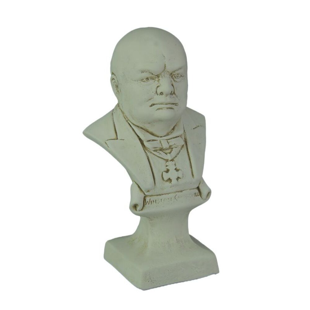 Museum White Finish Winston Churchill Bust Statue